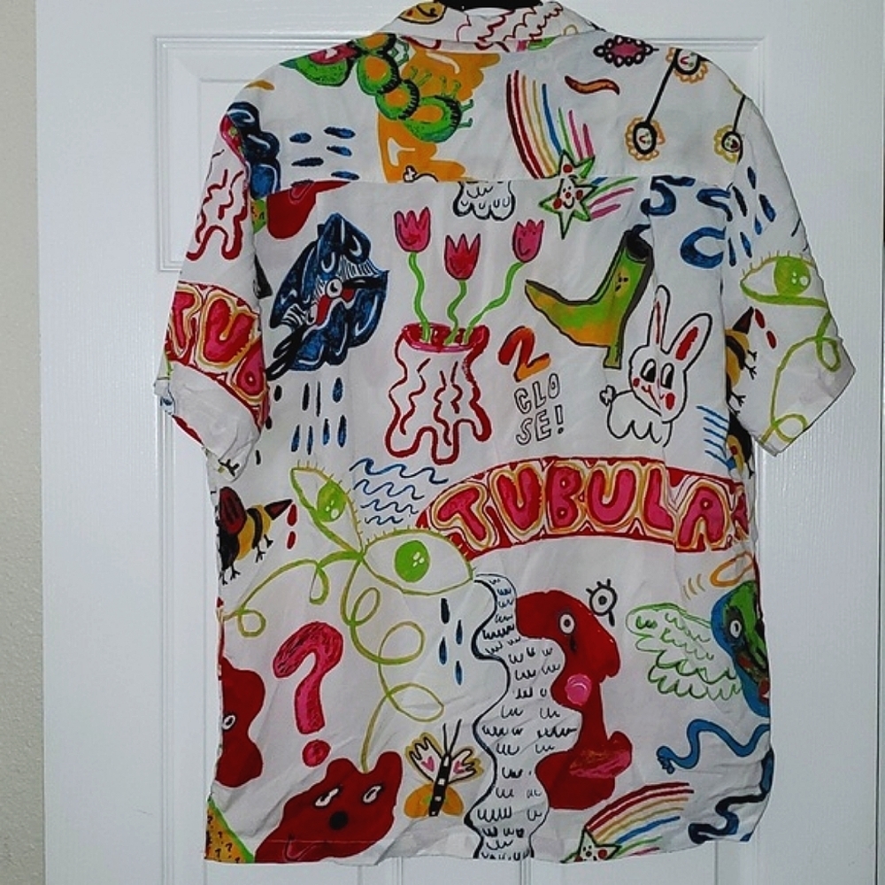 Urban Outfitters Men's Doodle Short Sleeve Shirt Size Medium - Picture 9 of 10